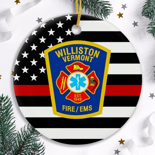 Brandweerafdeling Aangepaste Logo embleem brandwee Keramisch Ornament