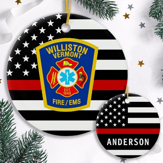 Brandweerafdeling Aangepaste Logo embleem brandwee Keramisch Ornament