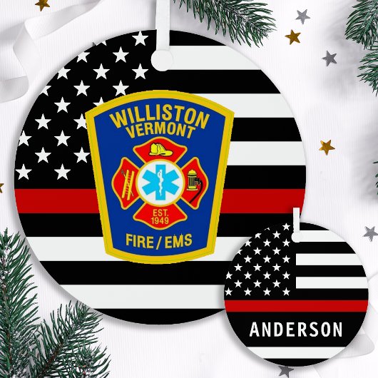 Brandweerafdeling Aangepaste Logo embleem brandwee Metalen Ornament