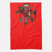 Brandweerafdeling Brandweer en Redding Embleem Theedoek (Verticaal)