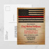 Brandweerafdeling Brandweerbrandbestrijding — Pens Uitnodiging Briefkaart (Voorkant / Achterkant)