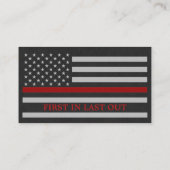 Brandweerafdeling Faux Leather Fireman Firefighter Visitekaartje (Achterkant)