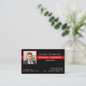 Brandweerafdeling Foto Logo Red Line Firefighter Visitekaartje (Staand voorkant)