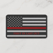 Brandweerafdeling Lederen buiten de rode lijn Visitekaartje (Achterkant)