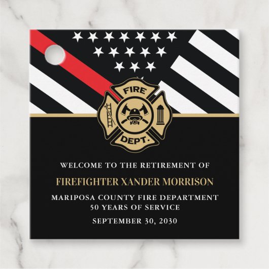 Brandweerafdeling Pensionering brandweerman Bedankjes Labels (Voorkant)