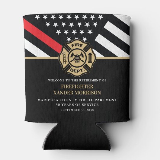 Brandweerafdeling Pensionering brandweerman Blikjeskoeler (Achterkant)