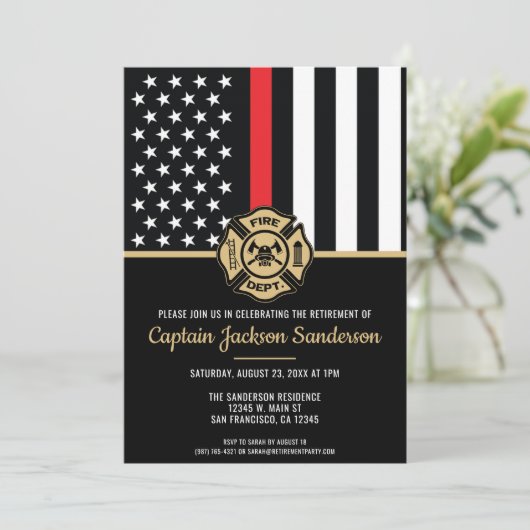 Brandweerafdeling Pensionering brandweerman Kaart (Staand voorkant)