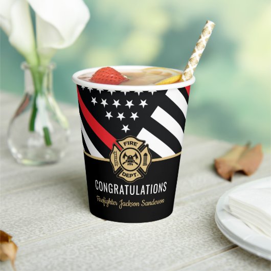 Brandweerafdeling Pensionering brandweerman Papieren Bekers (Insitu)