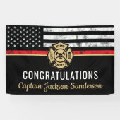 Brandweerafdeling Pensionering brandweerman Spandoek (Horizontaal)