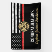 Brandweerafdeling Pensionering brandweerman Spandoek (Verticaal)