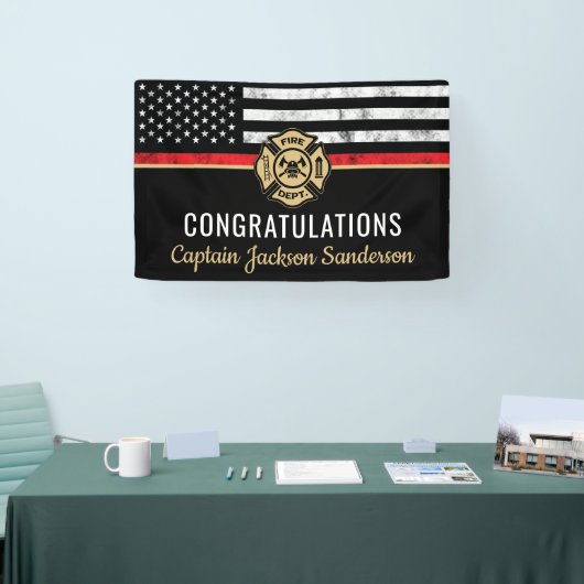 Brandweerafdeling Pensionering brandweerman Spandoek (Beurs)