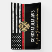 Brandweerafdeling Pensionering brandweerman Spandoek (Verticaal)