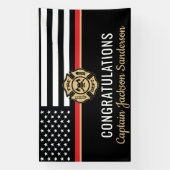 Brandweerafdeling Pensionering brandweerman Spandoek (Verticaal)