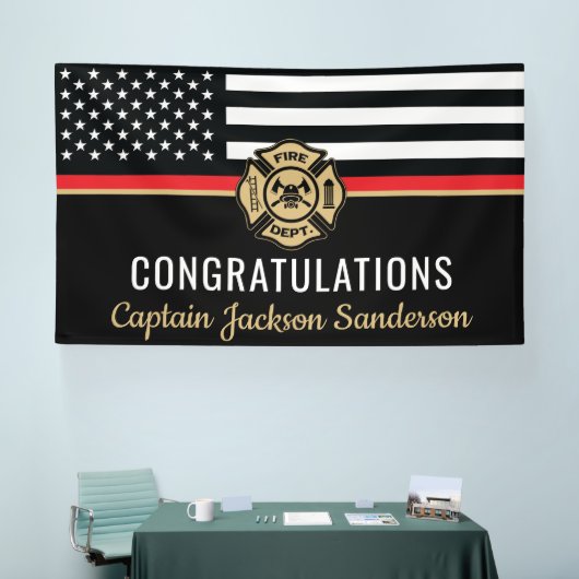 Brandweerafdeling Pensionering brandweerman Spandoek (Beurs)