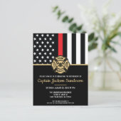 Brandweerafdeling Pensionering brandweerman Uitnodiging Briefkaart (Staand voorkant)