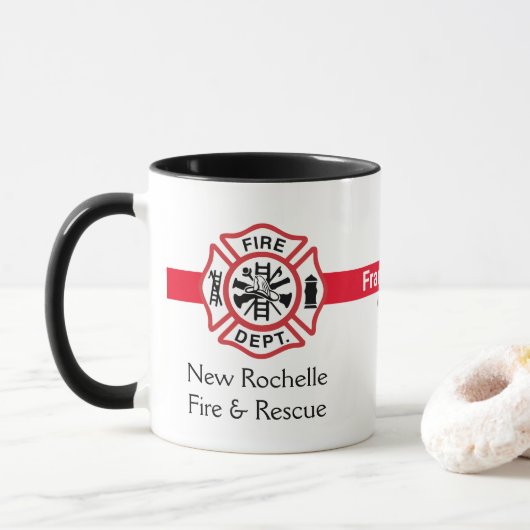Brandweerafdeling van het Firehouse Emblem Mok (Met donut)