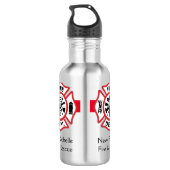Brandweerafdeling van het Firehouse Emblem Waterfles (Achterkant)