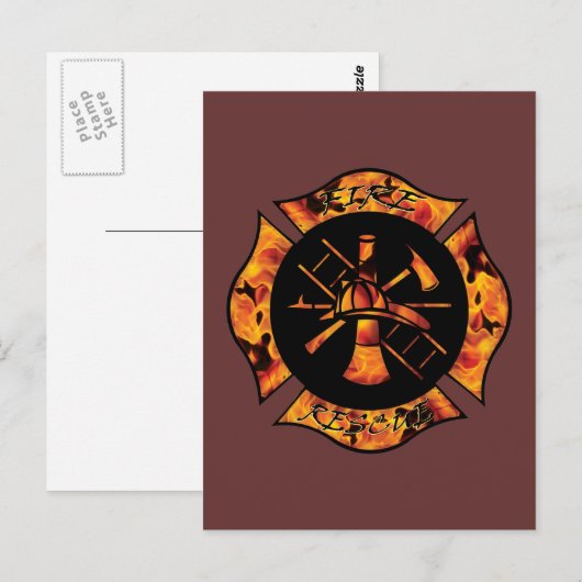 Brandweeralarm Maltese Briefkaart (Voorkant / Achterkant)