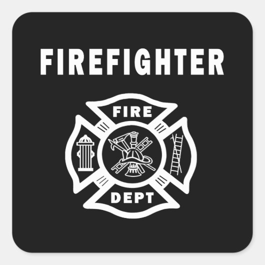 Brandweerapparaat Vierkante Sticker (Voorkant)