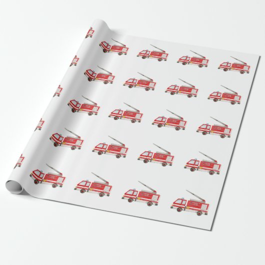 Brandweerauto Brandmotor Cadeaupapier (Uitgerold)
