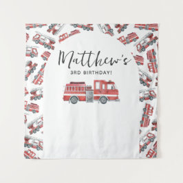 Brandweerauto Brandweer Motor Verjaardagsfeestje A Wandkleed