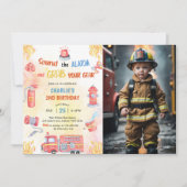 Brandweerauto Brandweerauto Motor 2e Verjaardag Pa Kaart (Voorkant)