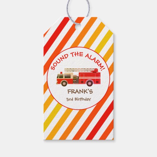 Brandweerauto brandweerauto Verjaardag Cadeaulabel (Voorkant)