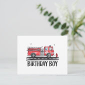 Brandweerauto De verjaardag van de familie van de (Staand voorkant)