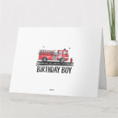 Brandweerauto De verjaardag van de familie van de  Kaart (Achterkant)