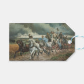  brandweerauto (door Eugène Burnand) Cadeaulabel (Voorkant (Horizontaal))