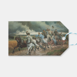  brandweerauto (door Eugène Burnand) Cadeaulabel