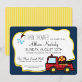 Brandweerauto en Slang Baby shower Kaart (Voorkant / Achterkant)