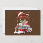 Brandweerauto Kerstman slee brandweerman Kerstmis Kaart (Voorkant)