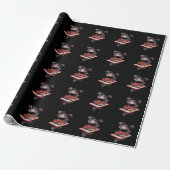 brandweerauto met vuurwerk, cadeaupapier (Uitgerold)