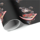 brandweerauto met vuurwerk, cadeaupapier (Rol Hoek)