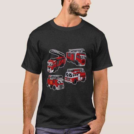 Brandweerauto Motor Reddingsladder Vrachtwagens Br T-shirt (Voorkant)