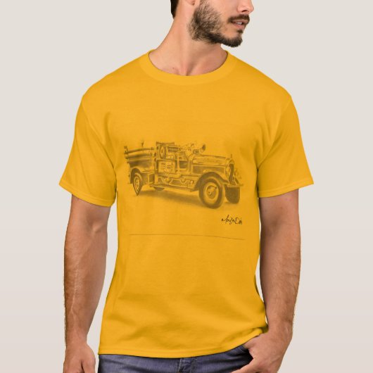 brandweerauto potlood tekening shirt (Voorkant)