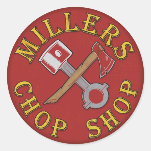 Brandweerauto Rode Logo Ronde Sticker (Voorkant)