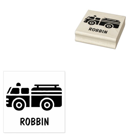 brandweerauto stempel (Gestempeld)