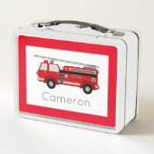 Brandweerauto Themakinderkamer Rood Rand (Achterkant)
