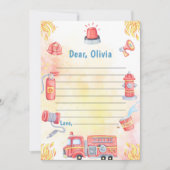 Brandweerauto Tijdcapsule Notitie Berichtkaart Kaart (Voorkant)