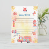 Brandweerauto Tijdcapsule Notitie Berichtkaart Kaart (Staand voorkant)