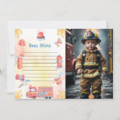 Brandweerauto Tijdcapsule Notitie Berichtkaart Kaart (Voorkant)