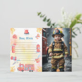 Brandweerauto Tijdcapsule Notitie Berichtkaart Kaart (Staand voorkant)