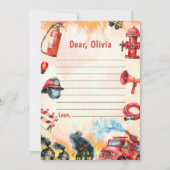 Brandweerauto Tijdcapsule Notitie Berichtkaart Kaart (Voorkant)