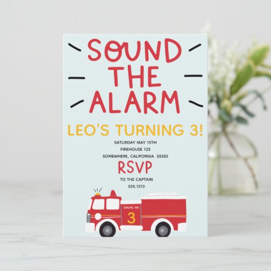 BRANDWEERAUTO UITNODIGING (Staand voorkant)