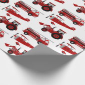 Brandweerauto, Vliegtuig, Tractor Cadeaupapier (Hoek)