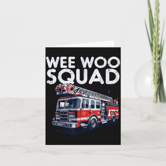 Brandweerauto Wee Woo Squad Brandweerman Mannen Jo Kaart (Voorkant)