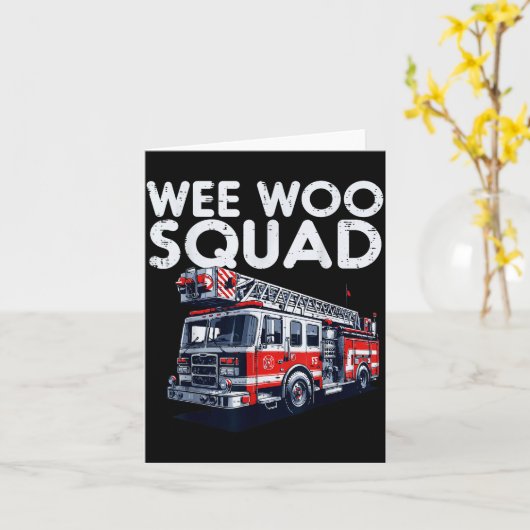 Brandweerauto Wee Woo Squad Brandweerman Mannen Jo Kaart (Gele Bloem)