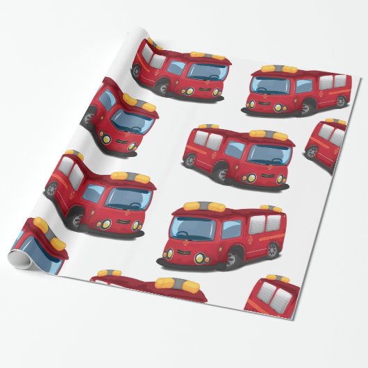 brandweerauto's cadeaupapier (Uitgerold)